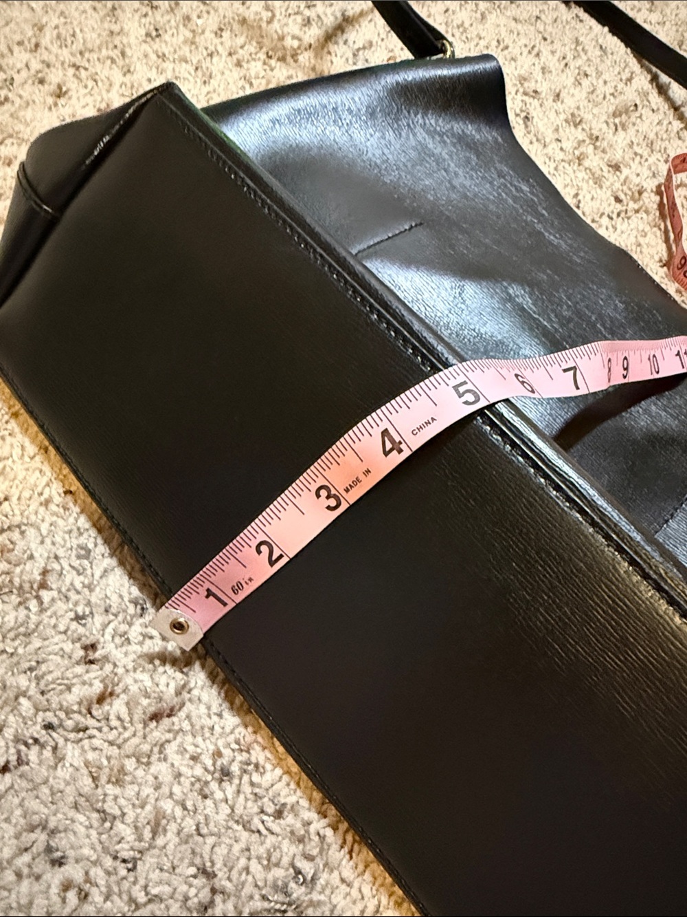 Polo by Ralph Lauren Black Leather Shoulder Bag with Front Snap Pocket - Picture 9 of 10